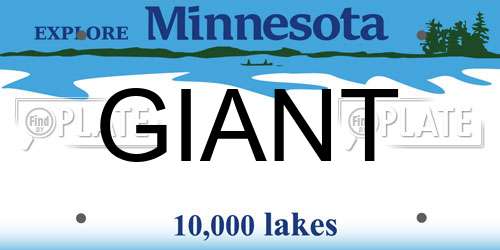 GIANT Minnesota License Plate