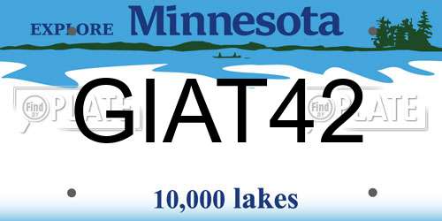 GIAT42 Minnesota License Plate