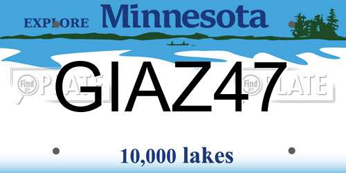 GIAZ47 Minnesota License Plate