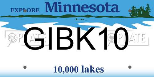 GIBK10 Minnesota License Plate