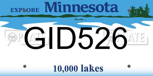 GID526 Minnesota License Plate