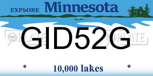 GID52G Minnesota License Plate