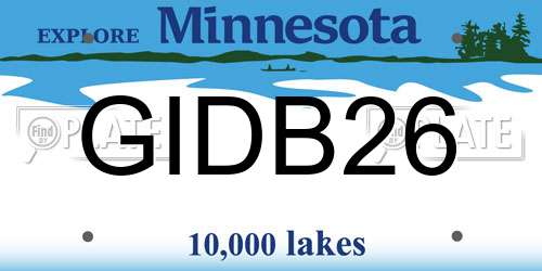 GIDB26 Minnesota License Plate