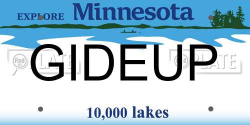 GIDEUP Minnesota License Plate