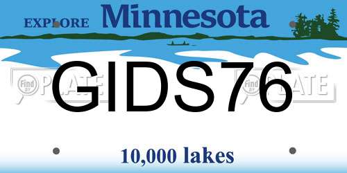 GIDS76 Minnesota License Plate