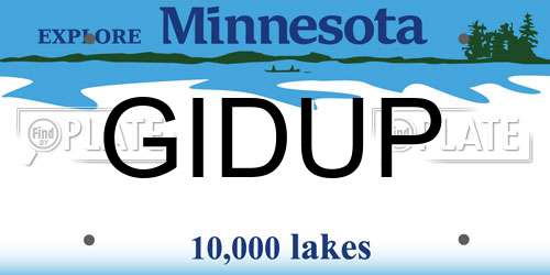 GIDUP Minnesota License Plate