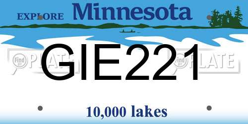 GIE221 Minnesota License Plate