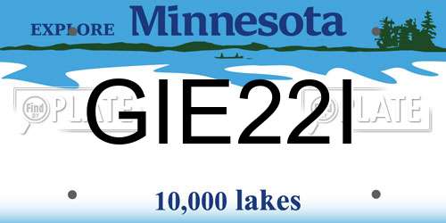GIE22I Minnesota License Plate