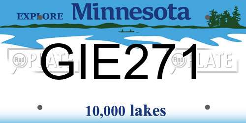 GIE271 Minnesota License Plate