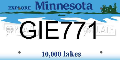 GIE771 Minnesota License Plate