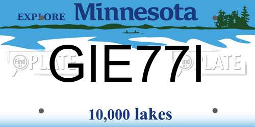 GIE77I Minnesota License Plate
