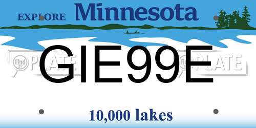 GIE99E Minnesota License Plate