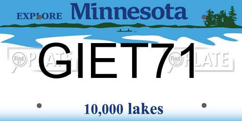 GIET71 Minnesota License Plate