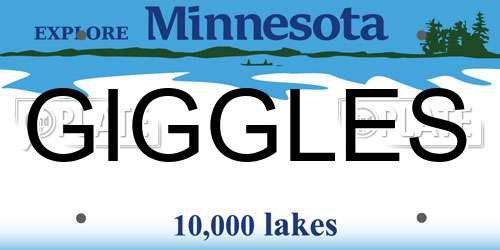 GIGGLES Minnesota License Plate
