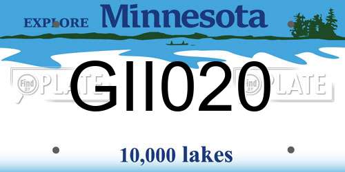 GII020 Minnesota License Plate