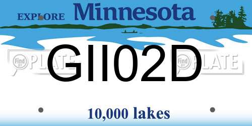GII02D Minnesota License Plate