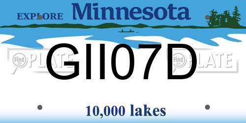 GII07D Minnesota License Plate