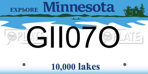 GII07O Minnesota License Plate
