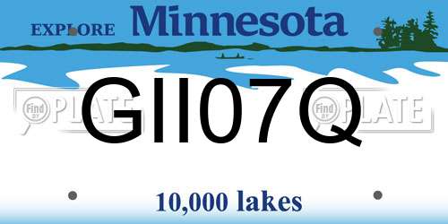 GII07Q Minnesota License Plate