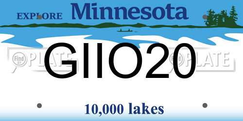 GIIO20 Minnesota License Plate