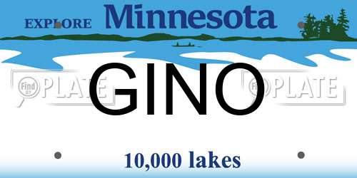 GINO Minnesota License Plate