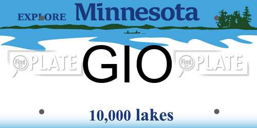 GIO Minnesota License Plate