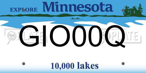 GIO00Q Minnesota License Plate