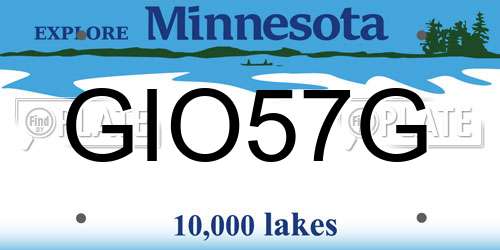 GIO57G Minnesota License Plate