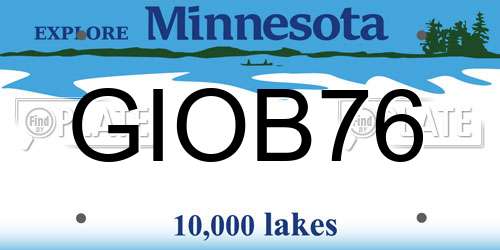 GIOB76 Minnesota License Plate