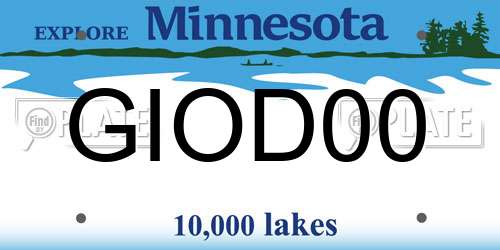 GIOD00 Minnesota License Plate