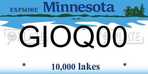 GIOQ00 Minnesota License Plate