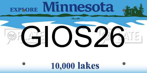 GIOS26 Minnesota License Plate