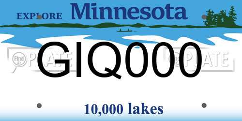 GIQ000 Minnesota License Plate