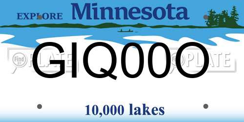 GIQ00O Minnesota License Plate