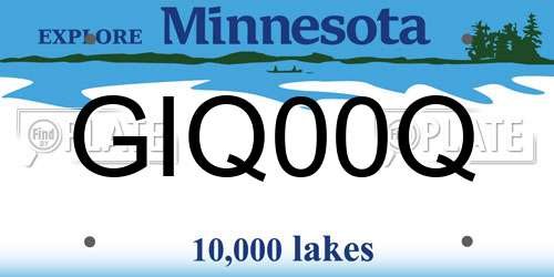GIQ00Q Minnesota License Plate