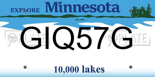 GIQ57G Minnesota License Plate