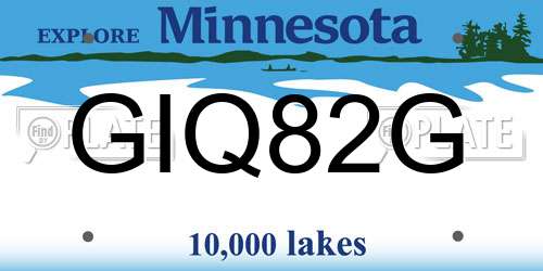 GIQ82G Minnesota License Plate