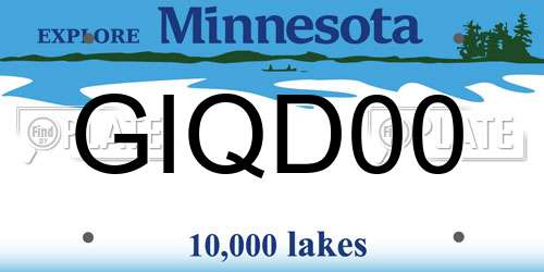 GIQD00 Minnesota License Plate