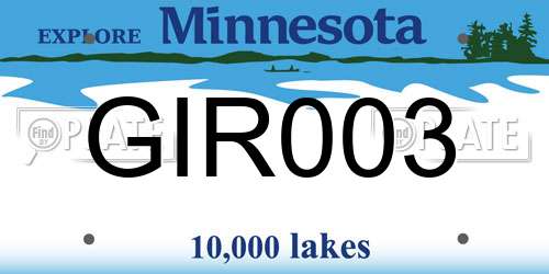 GIR003 Minnesota License Plate