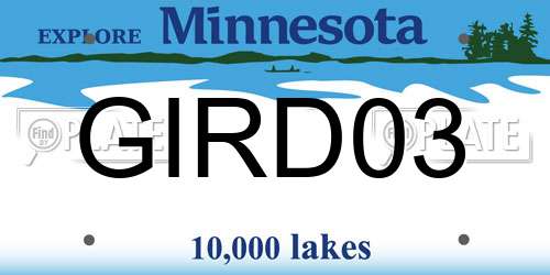 GIRD03 Minnesota License Plate