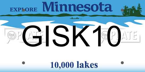 GISK10 Minnesota License Plate
