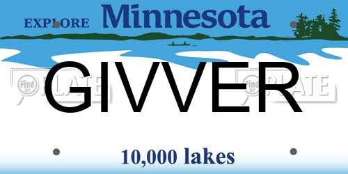 GIVVER Minnesota License Plate
