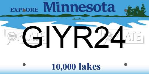 GIYR24 Minnesota License Plate