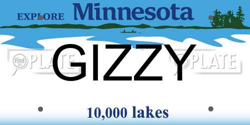 GIZZY Minnesota License Plate