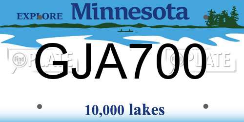 GJA700 Minnesota License Plate