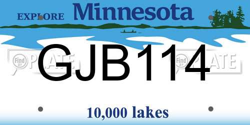 GJB114 Minnesota License Plate