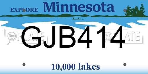 GJB414 Minnesota License Plate
