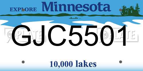GJC5501 Minnesota License Plate