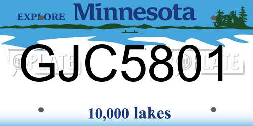 GJC5801 Minnesota License Plate