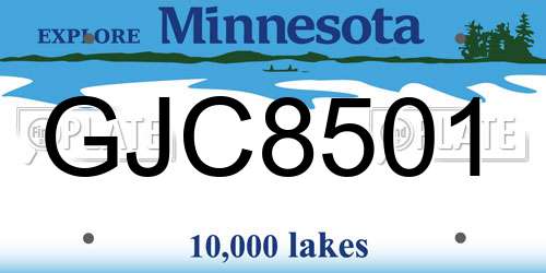 GJC8501 Minnesota License Plate